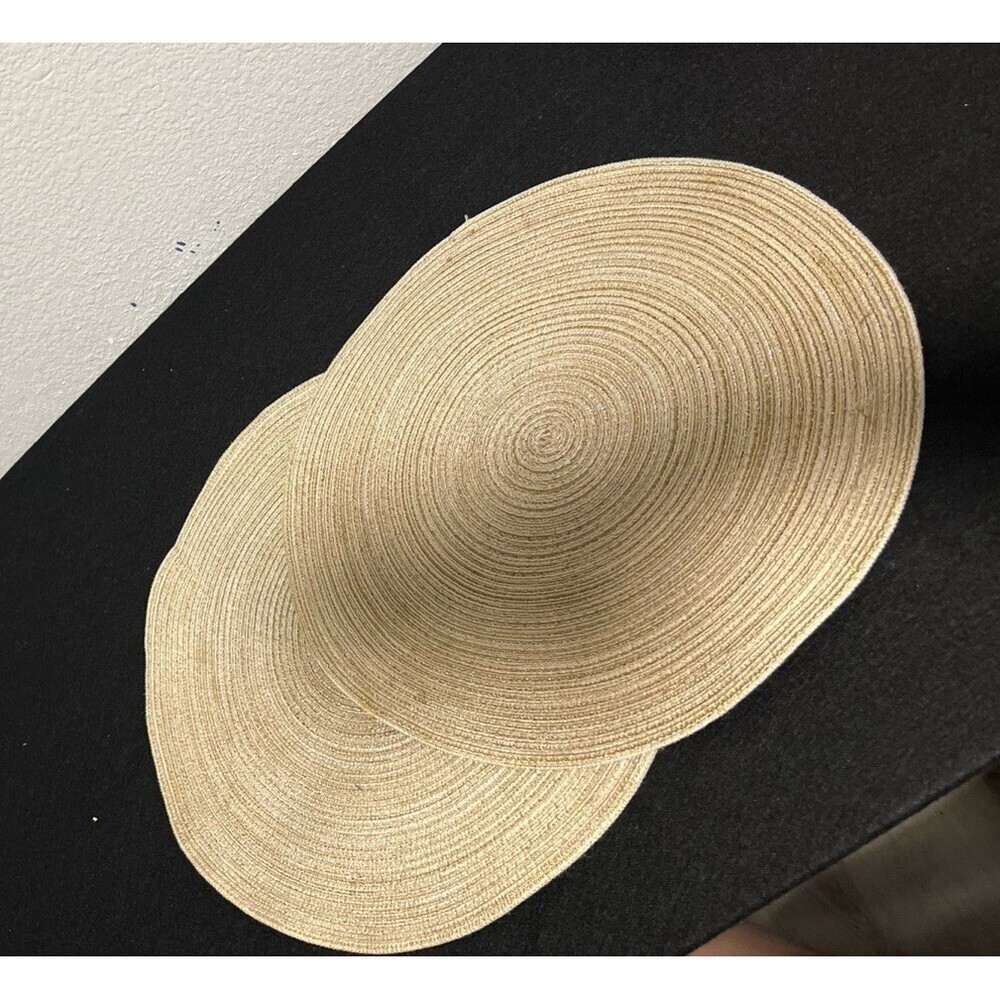 Set of 2 Kakhi Colored Round Placemats - 15" diameter
